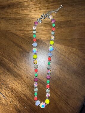 J. Crew Bright Multicolor Crystal and Cabochon Necklace